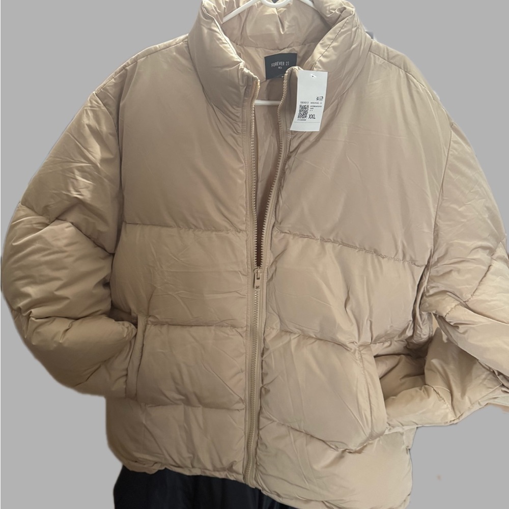 Forever 21 Beige Puffer Jacket